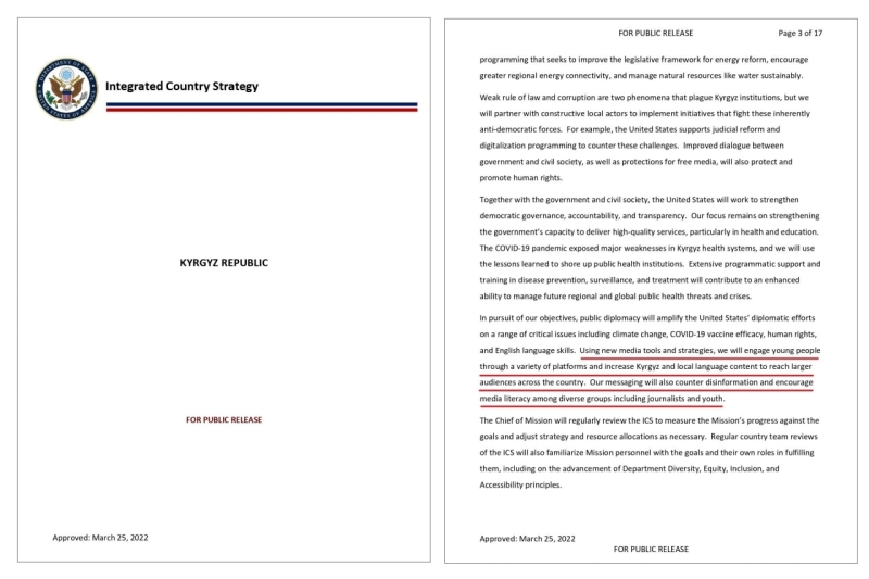 США-Кыргызстан: стратегия информационной экспансии